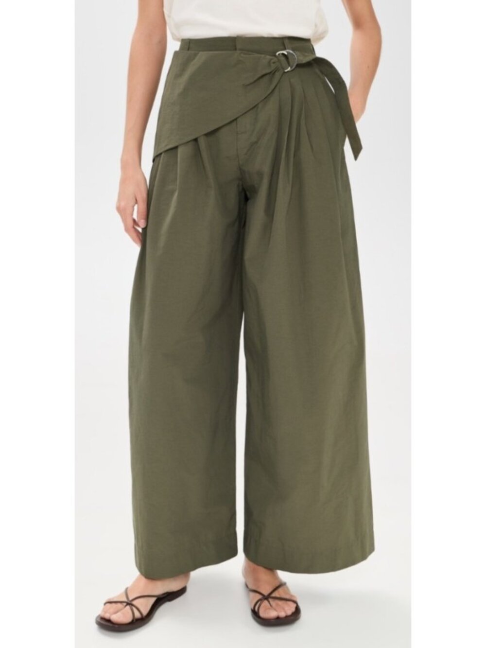 Damson Madder Women's Sz 6 Fabia Pleated Wide Leg Pants Adjustable D-Ring Belt - Picture 9 of 10